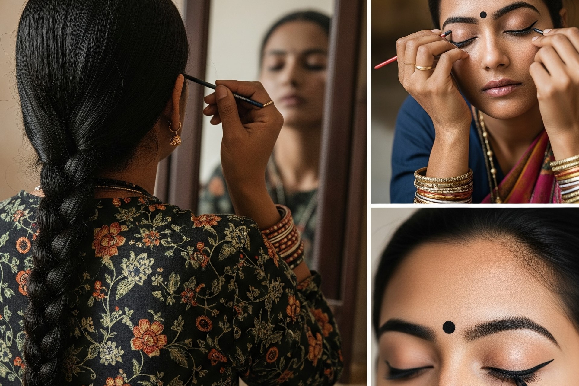 Traditional kajal application