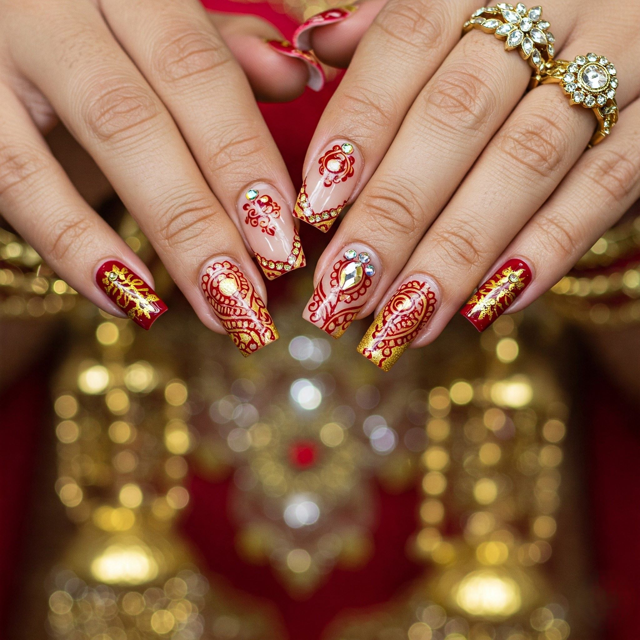 Bridal nail art design in Odisha